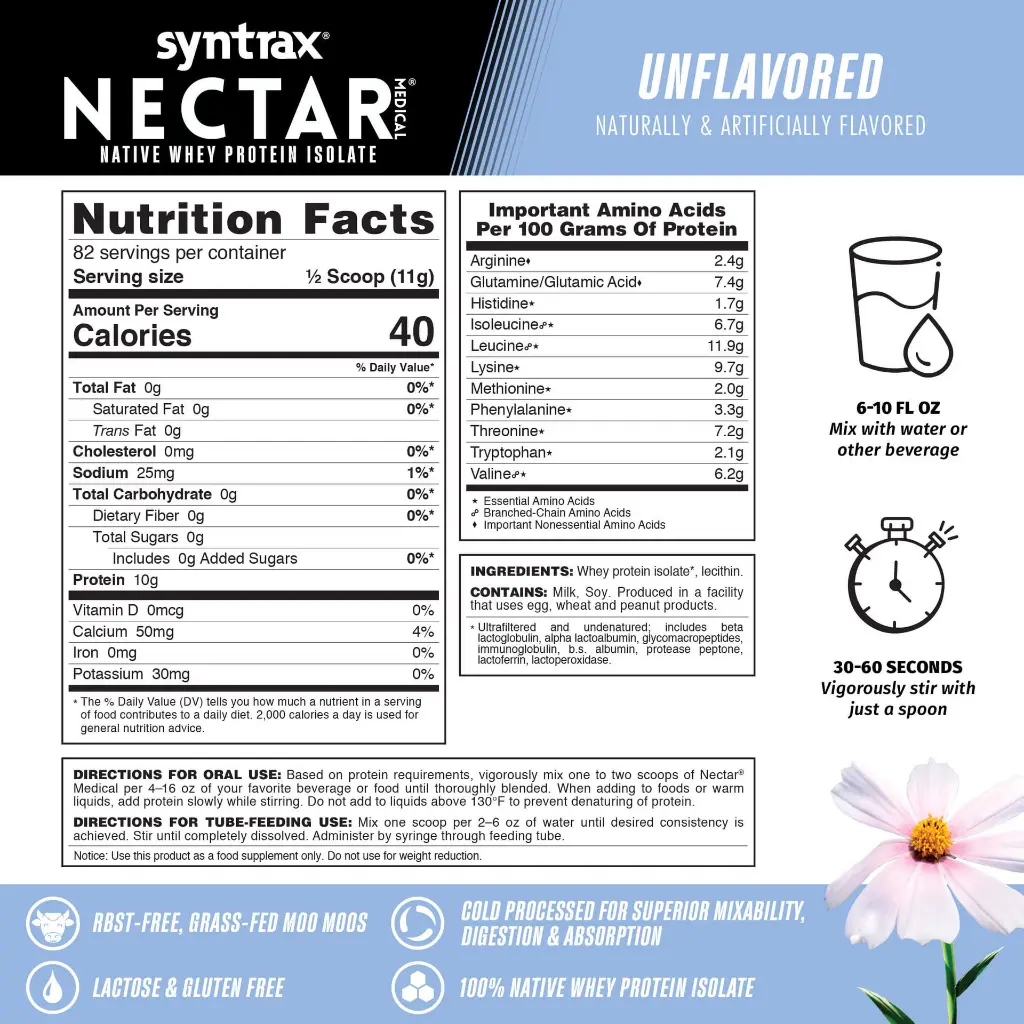 Nutrition Facts Nectar Medical Unflavored.webp